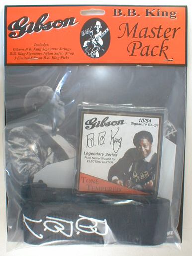 B.B. BB KING GUITAR STRAP STRINGS PICKS GIBSON PACK