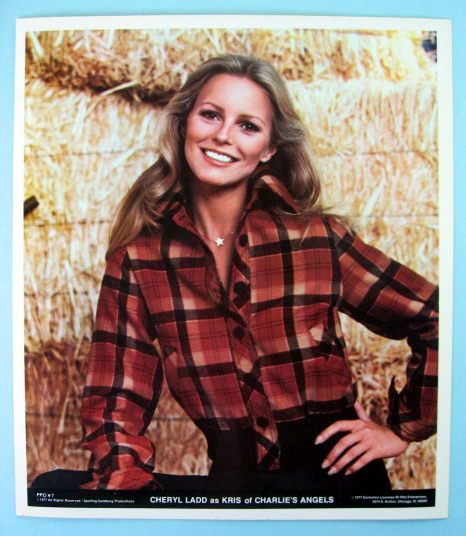 CHARLIE'S ANGELS Cheryl Ladd 1977 Poster PutOn Sticker