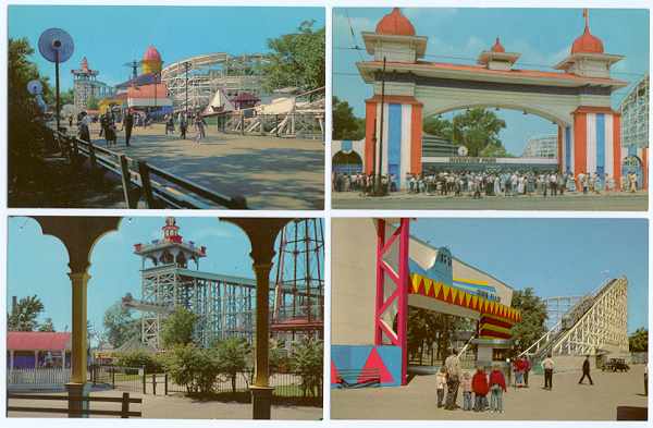 RIVERVIEW PARK CHICAGO 8 POSTCARDS PRE 1962